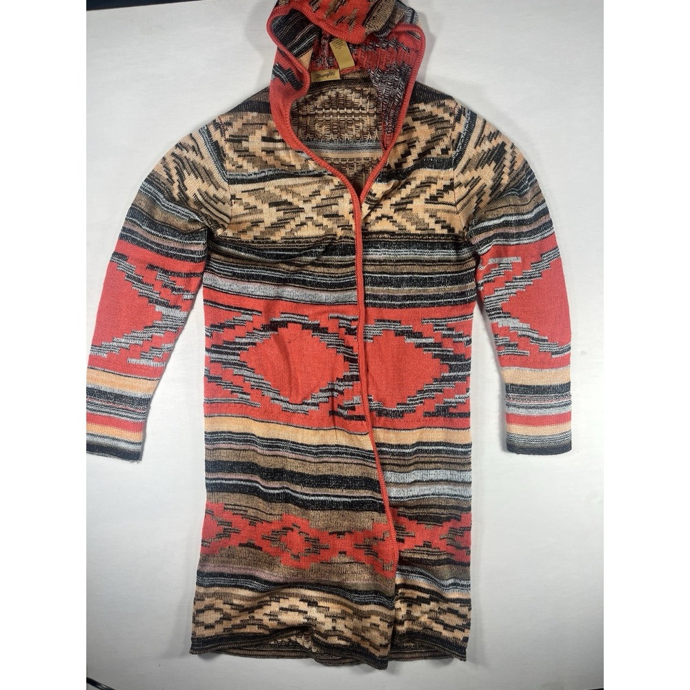 Wrangler Womens Boho Hooded Open Cardigan Size Small